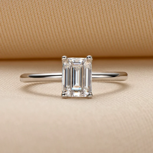 MJ-101 Wedding Jewelry Emerald Cut Engagement Ring – Buy 925 Silver