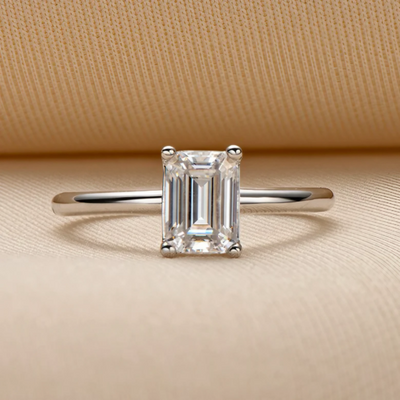 MJ-101 Wedding Jewelry Emerald Cut Engagement Ring – Buy 925 Silver