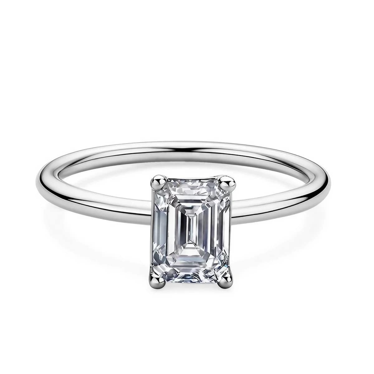 MJ-101 Wedding Jewelry Emerald Cut Engagement Ring – Buy 925 Silver